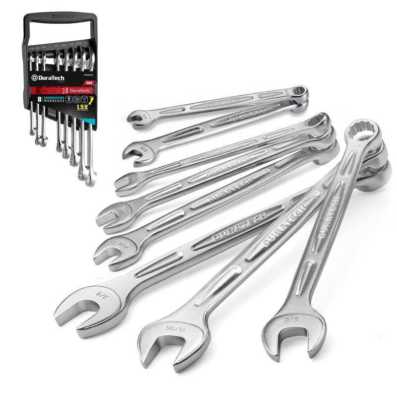 8pcs Combination Wrench with Rack-SAE
